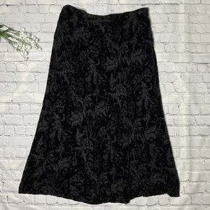 Women’s Lauren Ralph Lauren Black Silk Blend Maxi Skirt Size 16W NWT